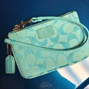 Coach Blue Small Wristlet